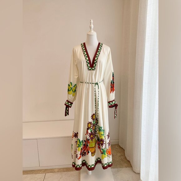 KATERINA V NECK MIDI DRESS - Picture 2 of 10